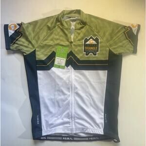 Primal Cycling Jersey Men’s Small “Copper Triangle” Sport Cut Raglan Full Zip